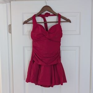 BOGO! Catalina Red Swimsuit Skirted Swim Dress M